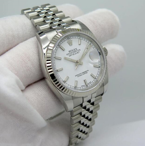 904 Stalowy Idealny Zegarek Replik Rolex Datejust 116234 Z Białą Tarczą